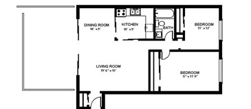 2BR/1BA - Kenilworth Apartments