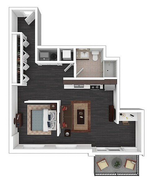 S6 3D Floor plan - Courthouse Square Apartments
