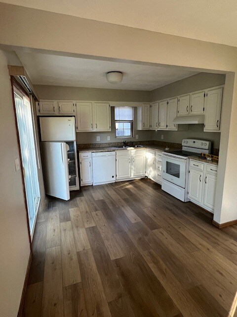 kitchen with new LVP floors - 7403 Mapleleaf Blvd