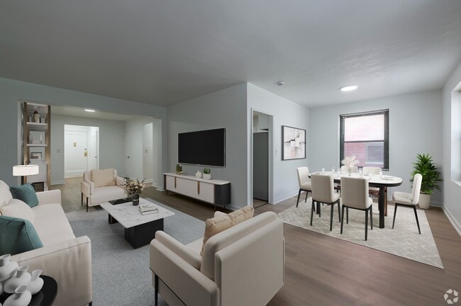 Living Area- Renovated - Hoyt Bedford Apartments
