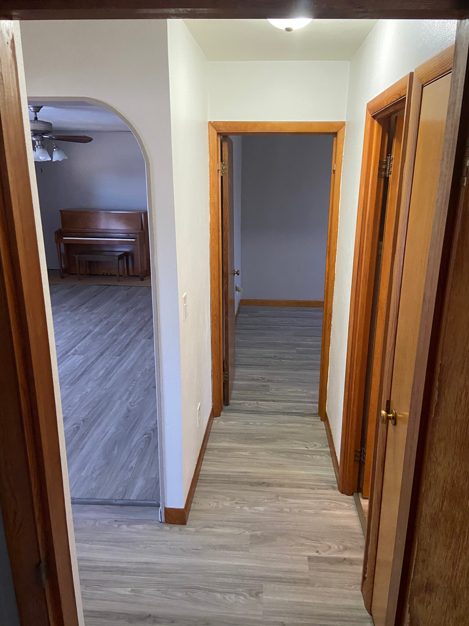 Hallway from Bedroom #2 to Living Room & Bedroom #3. - 704 E Pike St