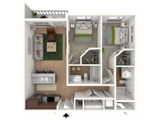 B1 - floor plan w/furniture display - Northside Apartments