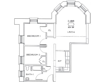 Two Bedroom - St. Bernard's Park - 55+ Senior Housing