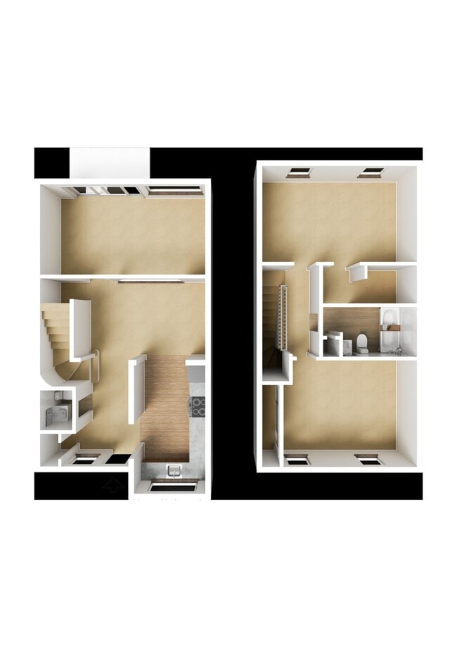 Two Bedroom Townhouse with Fireplace - Partial Model - Woods Mill Park Apartments & Townhomes