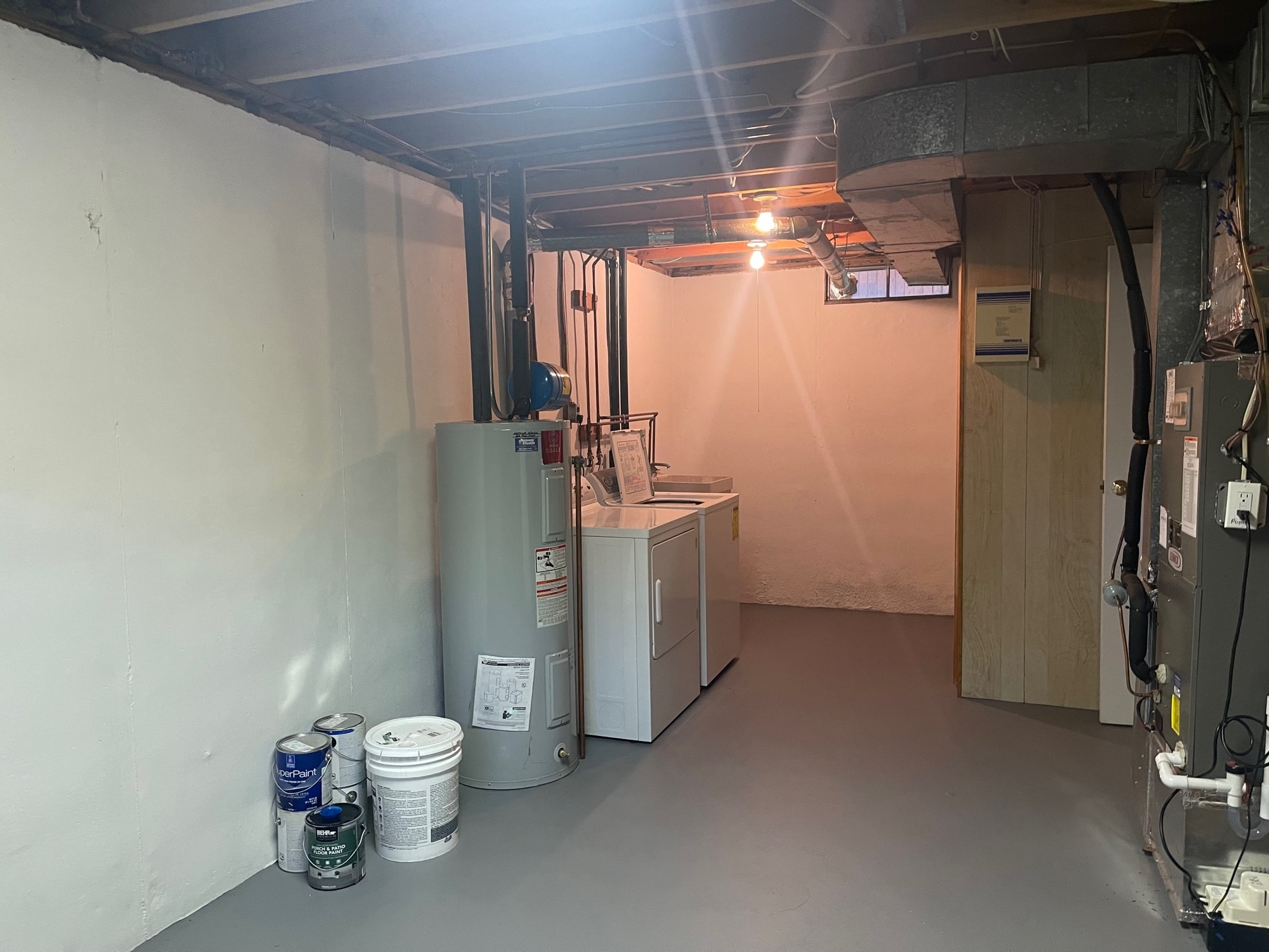 Basement Mechanical Room with Washer and Dryer - 9705 Glen Ave