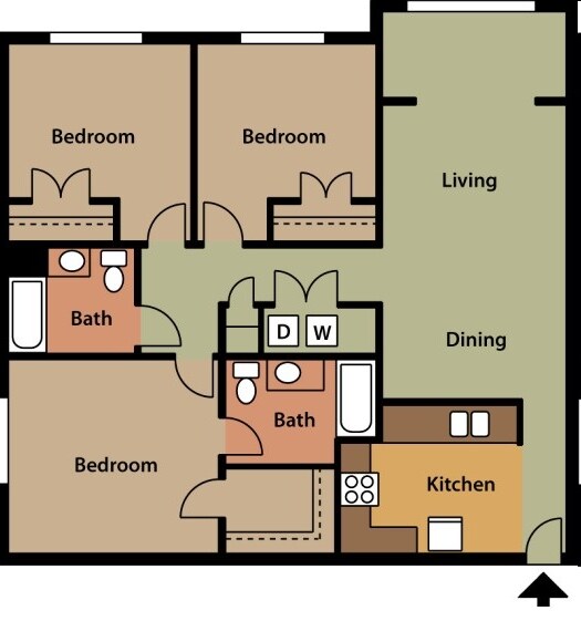 3BR/2BA - Swathmore Court Apartment Homes