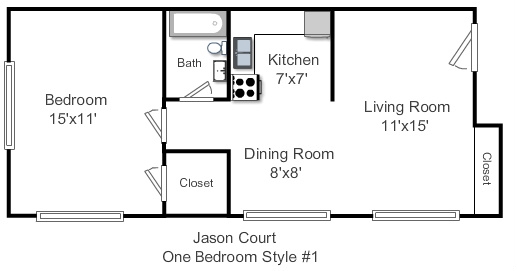 1BR/1BA - Jason Court Apartments