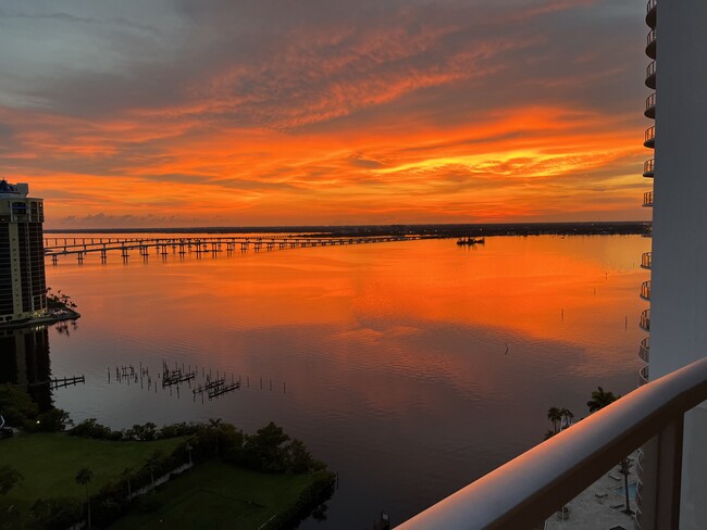 Actual sunset picture from front balcony, no filters - 2825 Palm Beach Blvd