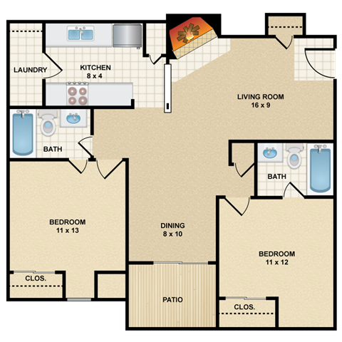 Floorplan - Wind River Lodge Apartments & Townhomes