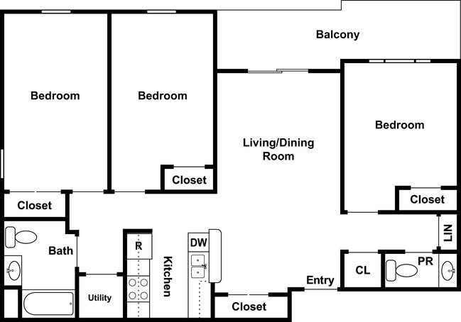 3BR/1.5BA - Marley Meadows Apartments