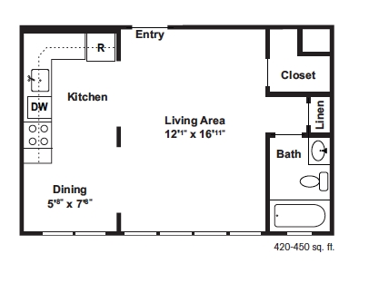 Studio - Hillside Apartments