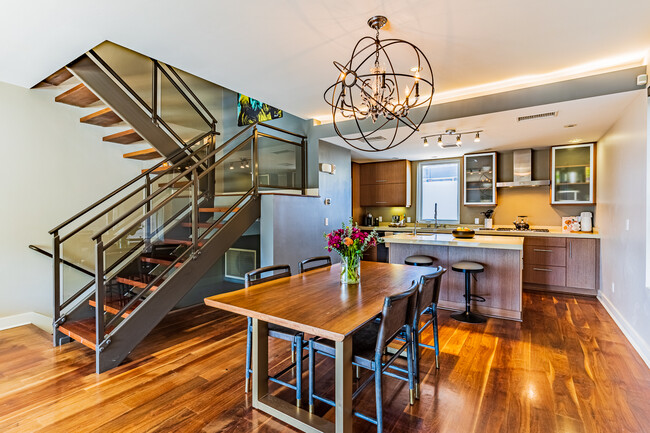 Dining Area, Kitchen, and Stairwell 2nd Floor - 408 W Juniper St