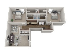 2 bed 2 bath 1,055 sq. ft. - Fountain City Apartments