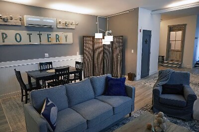 Dining area, with room for six, is adjacent to the comfortable living room. - 9 May St