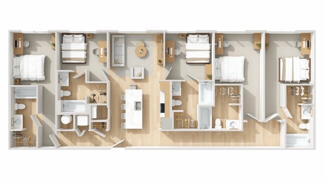 E1 Premium: 5BD | 5BA | 1612 SF - Park Place Baton Rouge Apartments