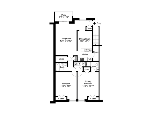 Two Bedroom Lower - Whiteland West Apartments