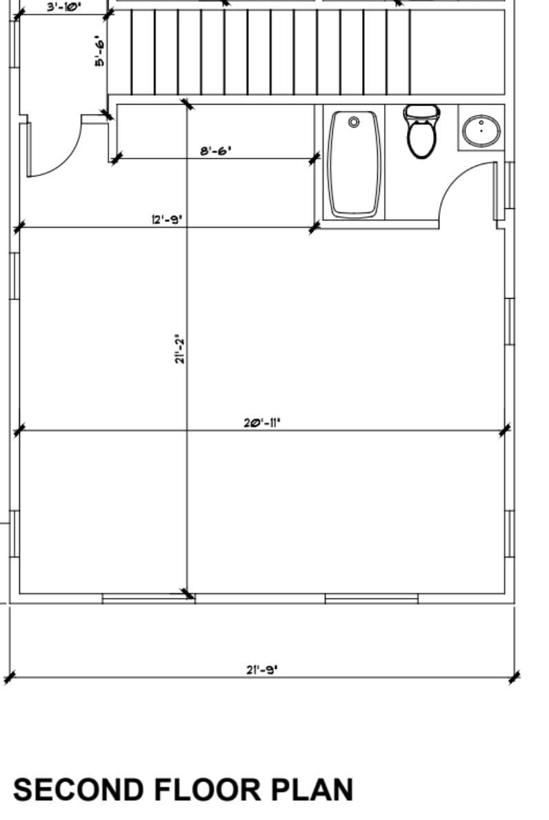 Layout and Dimensions of 460 sqft room - 3722 Ben St