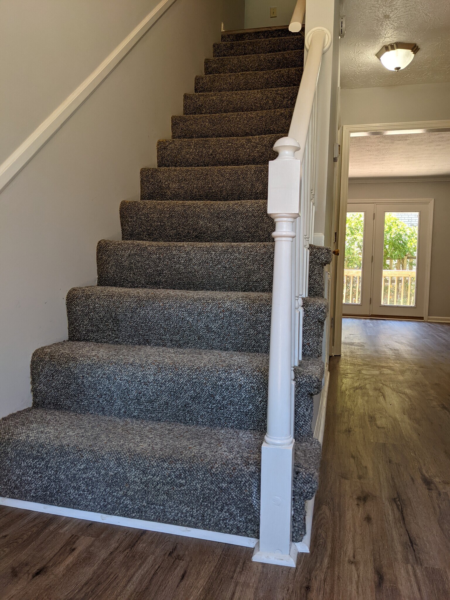 Carpeted staircase. - 3221 Hunters Point Dr