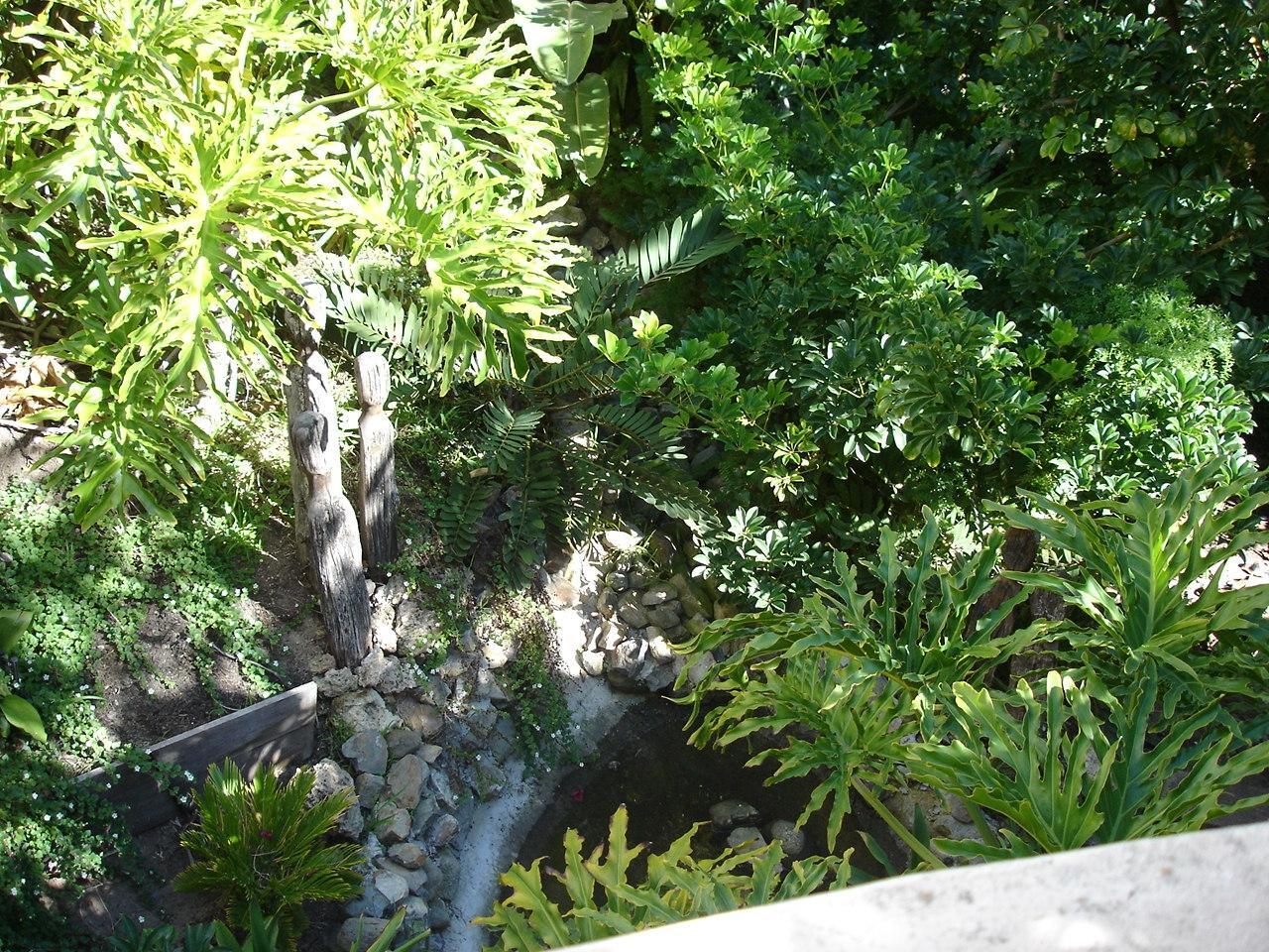 View down to Waterfall and Garden - 2557 Via Merano