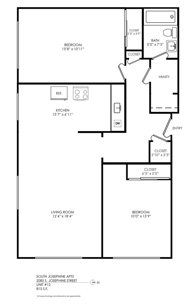 Floorplan - South Josephine Apartments