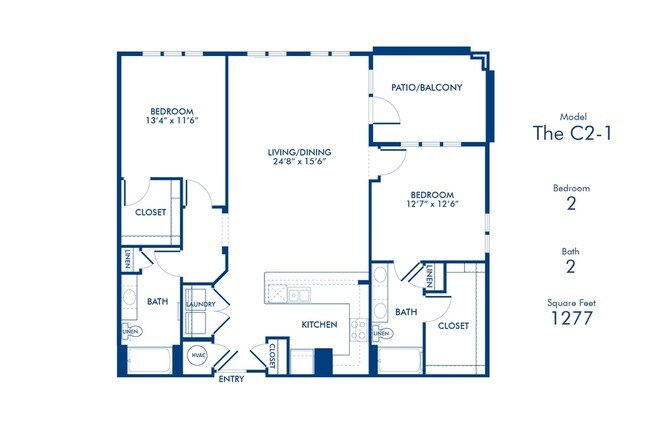 2BR/2BA - Camden Southline