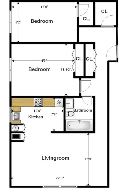 2BR/1BA - Franciszka Gardens
