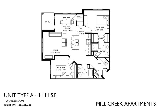 Floorplan - Mill Creek Apartments