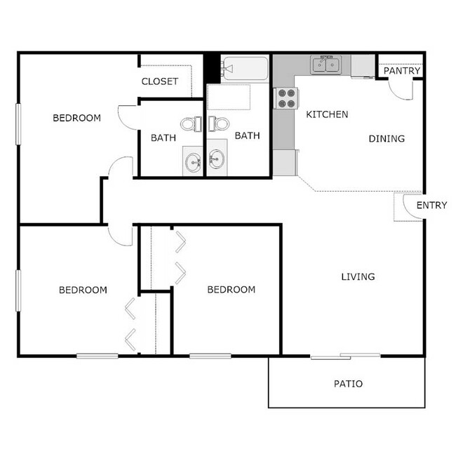 Floorplan - HILLSIDE VILLAGE APARTMENTS