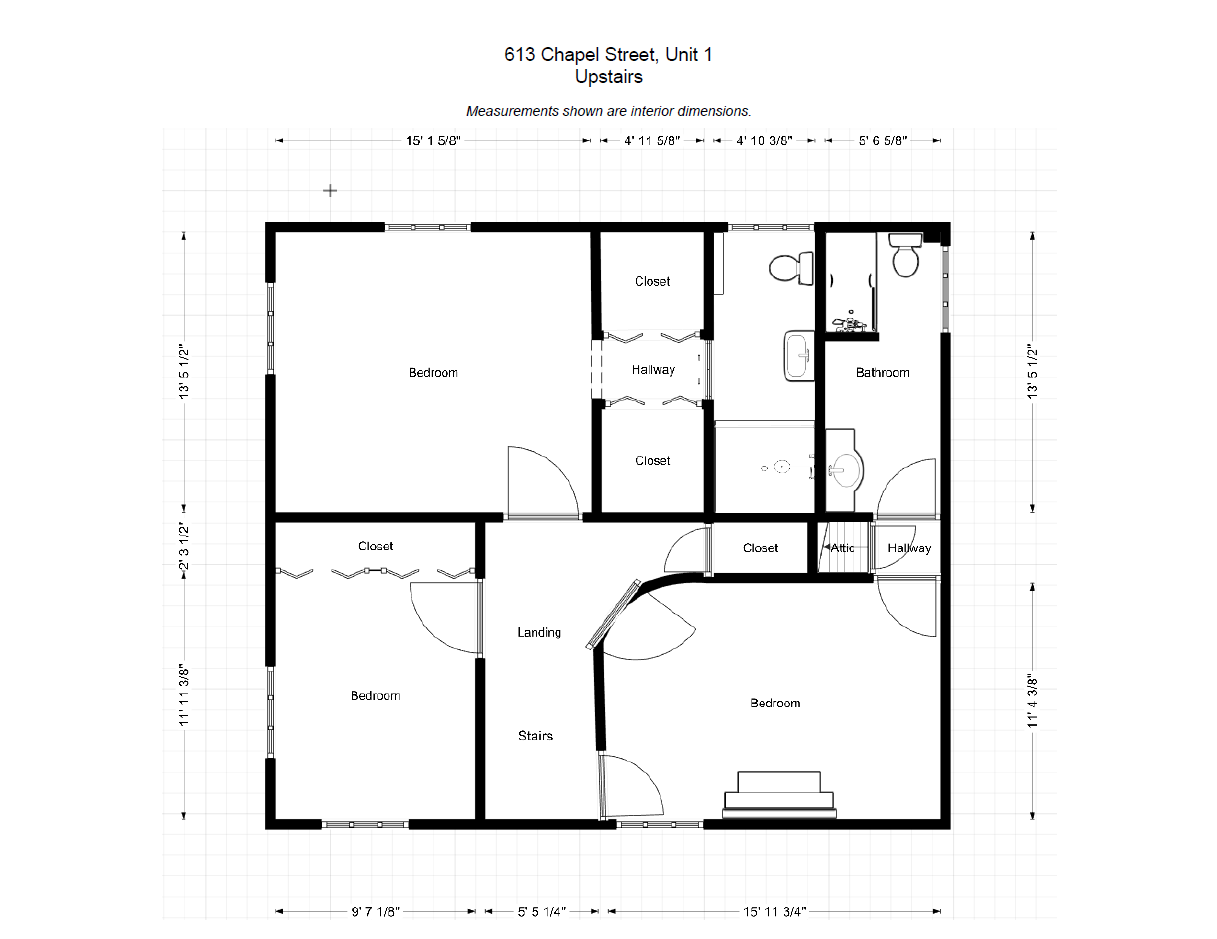 Upstairs Floor Plan - 613 Chapel St