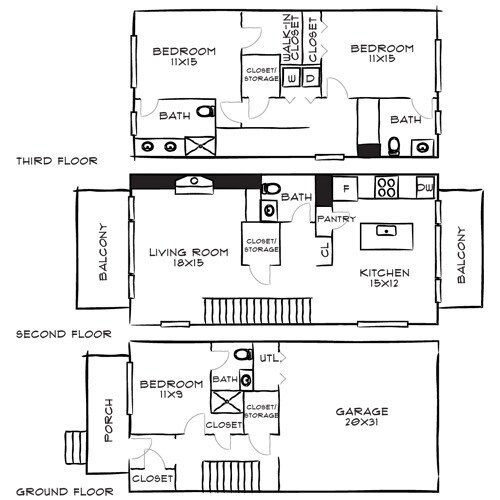 Floorplan - Eldridge Townhomes