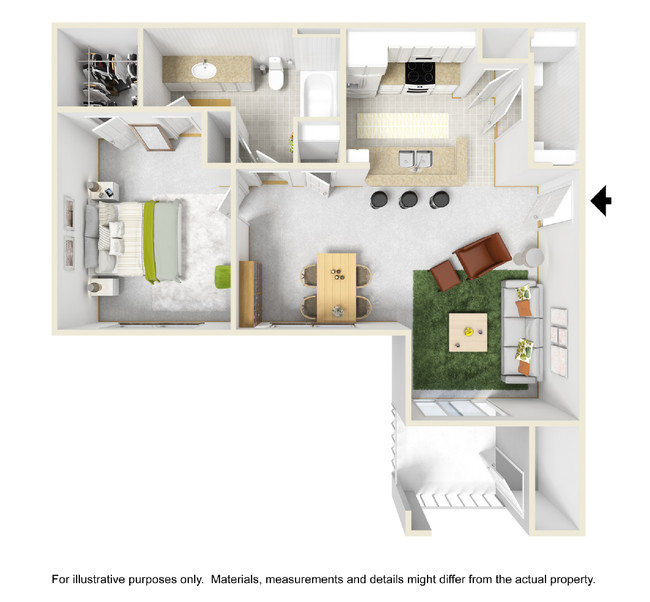 1 Bed Floor 3D Furnished - Highpoint at Pella