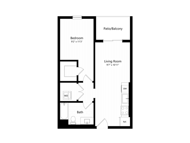 B - 1x1 floor plan THE CHARLIE SM YALE - THE CHARLIE SM YALE