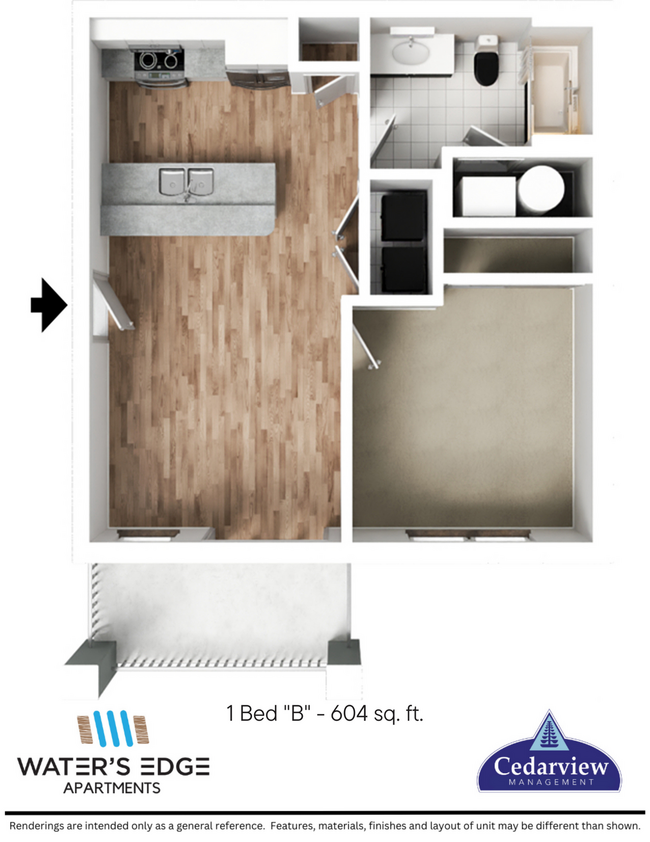 Floorplan - Waters Edge Apartments Bloomington