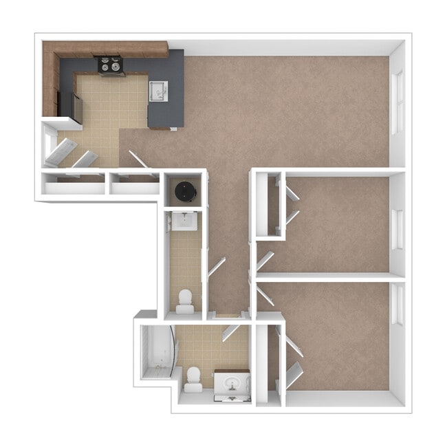 The Springs - 2 Bed, 1.5 Bath, 787 sq. ft. - The Springs Apartments