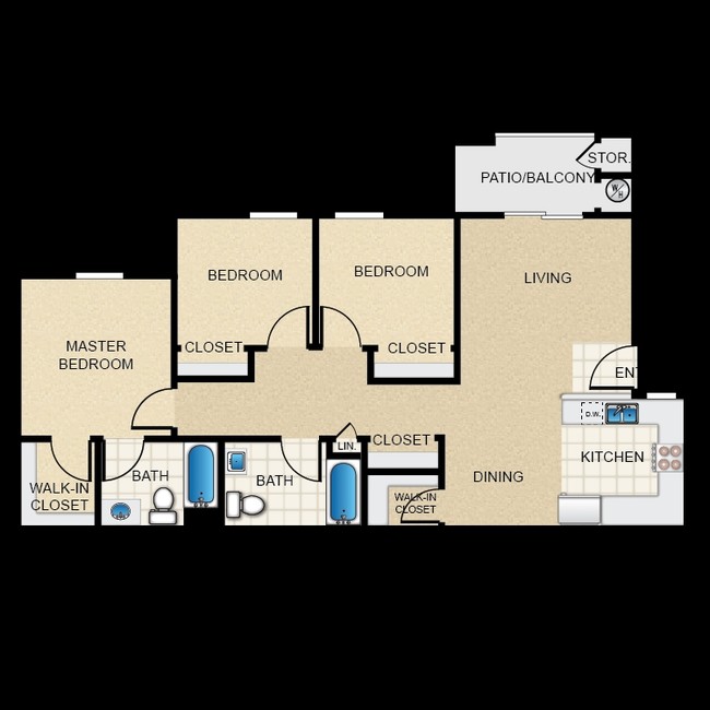 3BR/2BA - The Peppertree Apartments