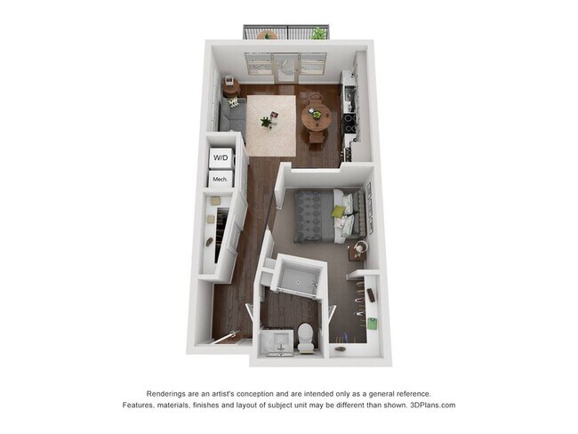 Jr. One Bedroom E1 - L3 at Green Leaf Lofts