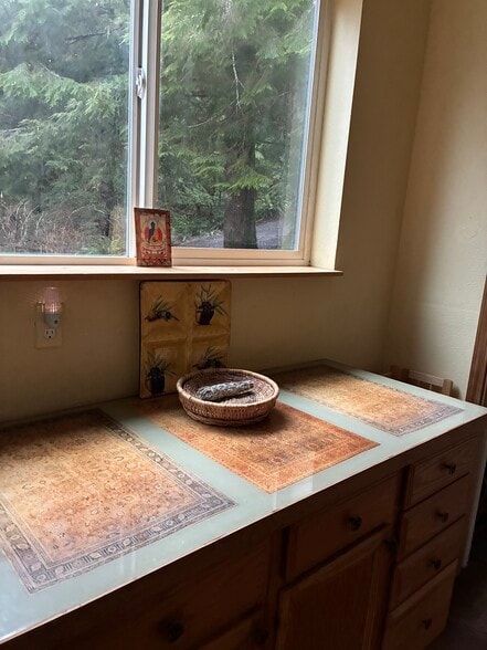 Hand done counter by picture window - 4485 S Schooner Creek Rd