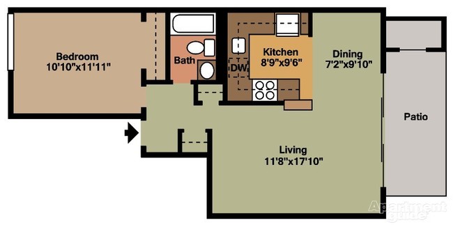 1BR/1BA - Woodholme Manor Apartments