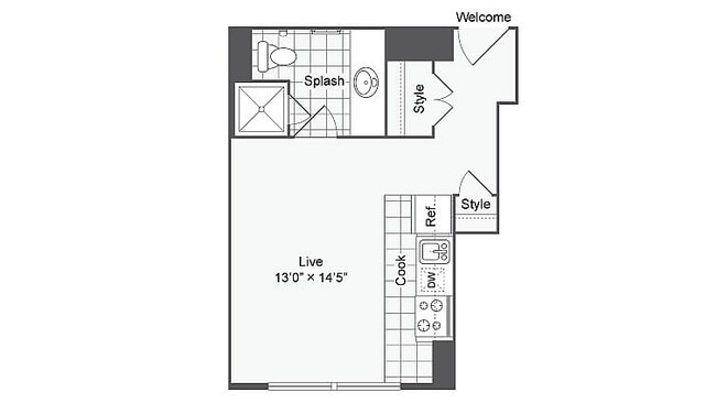 studio_1bath_300sqft-the-social-north-charles-student-spaces-for rent-baltimore-md-21218 - The Social North Charles®