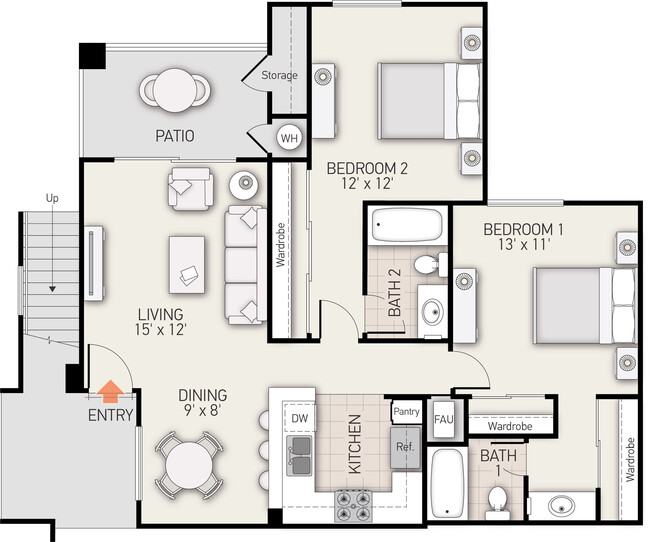 Floorplan - San Remo Villa Apartment Homes