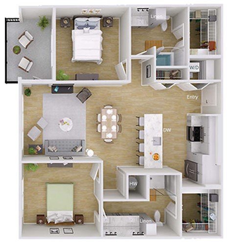 Floorplan - Foster on the Park Apartments