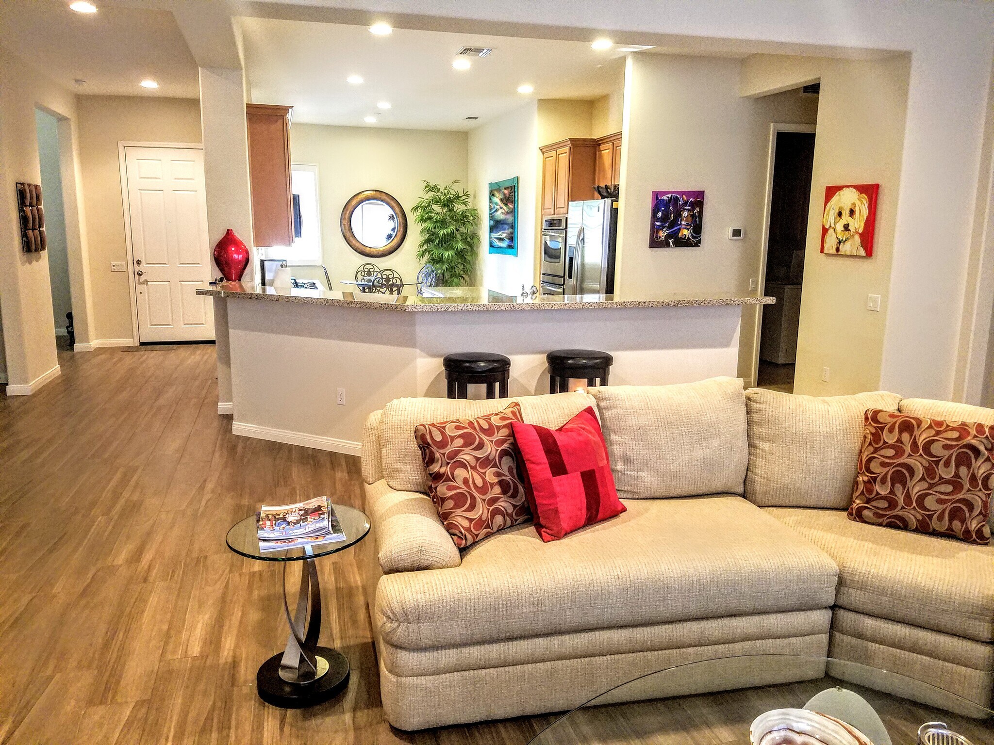 Living room looking onto bar & kitchen - 40296 Calle Ebano