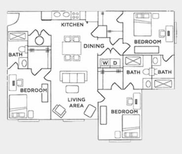 3BR/3BA - The Ariel