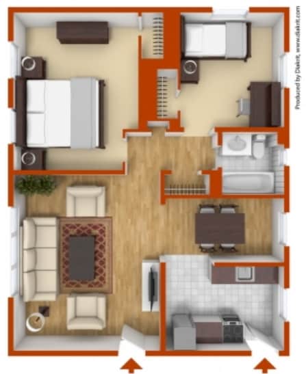 2BR/1BA - Park Towne Apartments