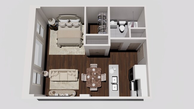 Studio Floorplan - Blackstone Apartments