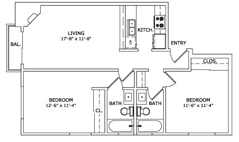 2 Bedroom - 1823 Grace