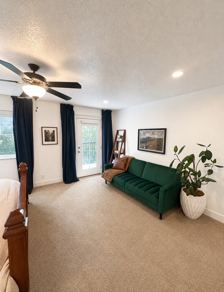 Primary Bedroom, View of attached balcony - 240 W 1030 S
