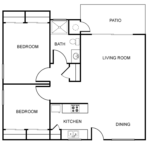 2BR/1BA - Redwood Meadow Senior Apartments