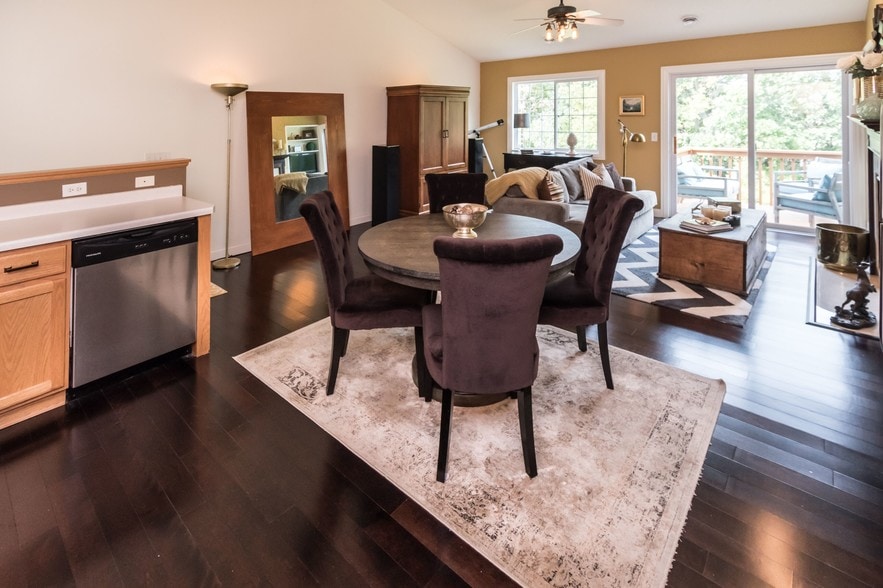 Open concept kitchen and living space. - 1102 Bergmann Dr