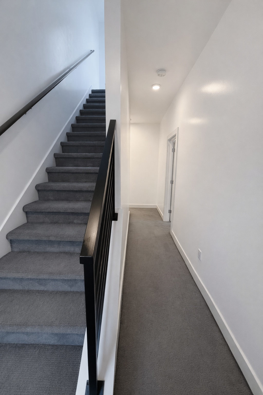 Elegant staircase with sleek-design (full carpet) to roof-top - 1733 NW 63rd St